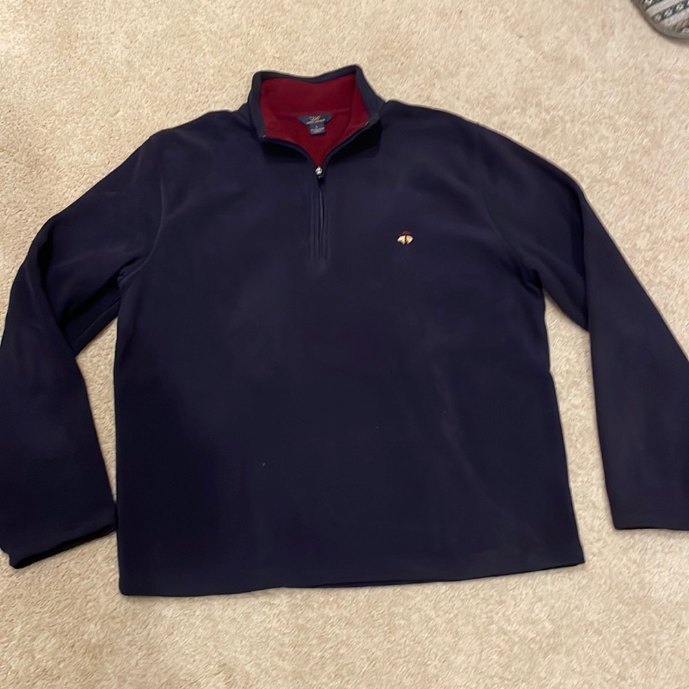 Brooks Brothers fleece jacket, men’s, Large size, navy blue color